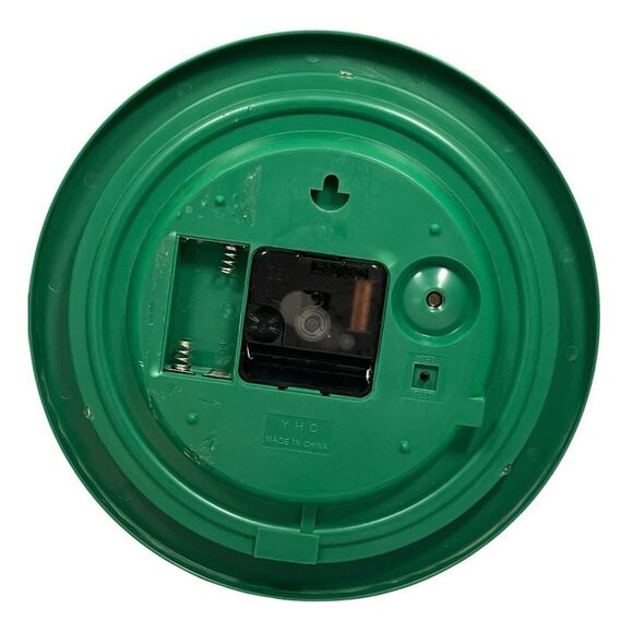 12 Days of Christmas Musical Clock 9 1/2 inches Green Tested Works - Picture 2 of 2